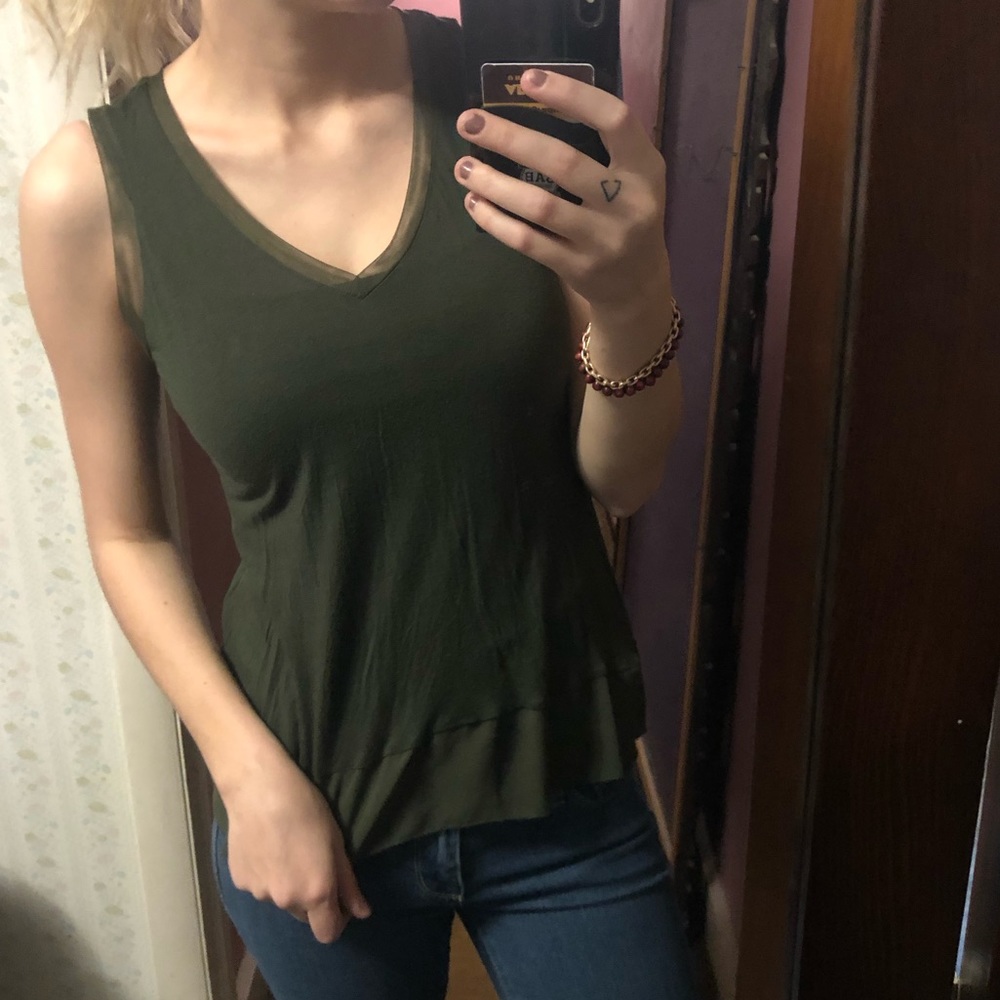 Green Mesh Tank Top - Picture 2 of 6